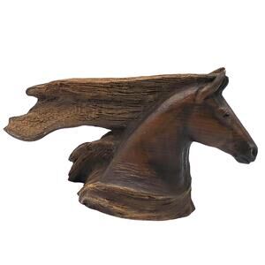 Vintage CAIN 1985 WILD HORSE Blowing Mane Sculpture Bust Limited Ed 9.5" Long